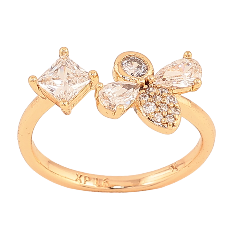 Кольцо Xuping цвет Позолота 18K "Узор с кристаллами" фото №7 Кольцо Xuping цвет Позолота 18K "Узор с кристаллами" фото №7