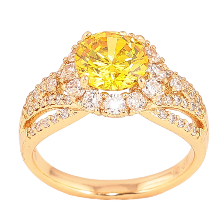 Кольцо Xuping цвет Позолота 18K "Узор с желтым кристаллом" фото №15 Кольцо Xuping цвет Позолота 18K "Узор с желтым кристаллом" фото №15