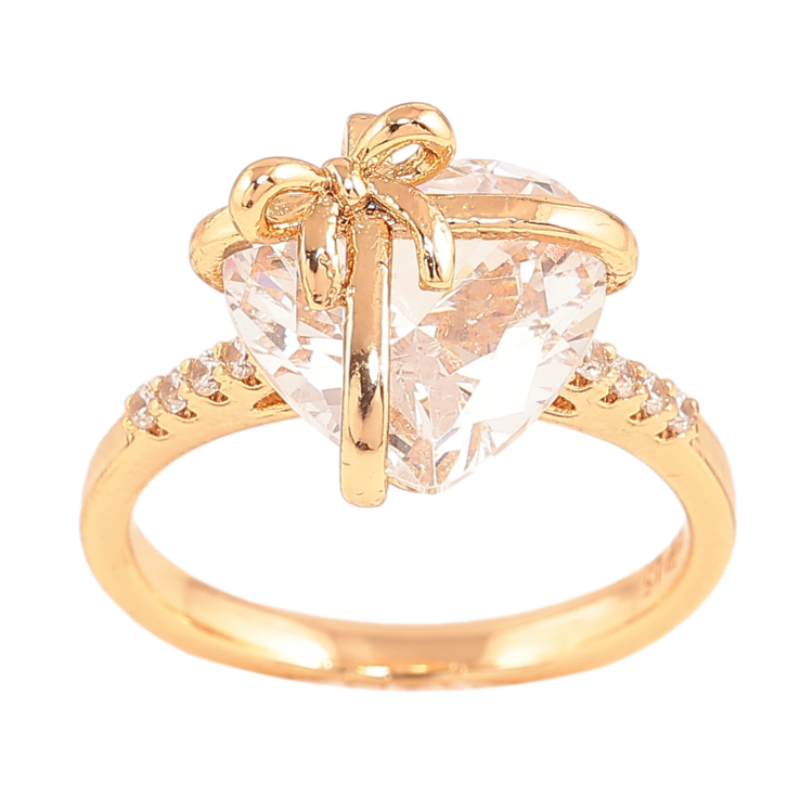 Каблучка Xuping колір Позолота 18K "Кристал з бантом" фото №12 Каблучка Xuping колір Позолота 18K "Кристал з бантом" фото №12