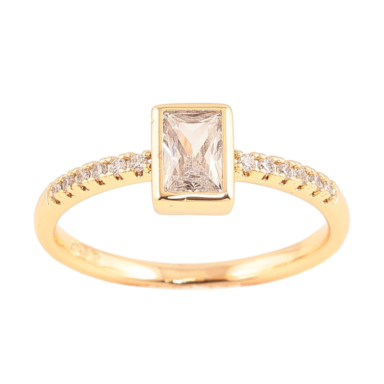 Каблучка Xuping колір Позолота 18K "Візерунок з інкрустацією кристалами" фото №2 Каблучка Xuping колір Позолота 18K "Візерунок з інкрустацією кристалами" фото №2