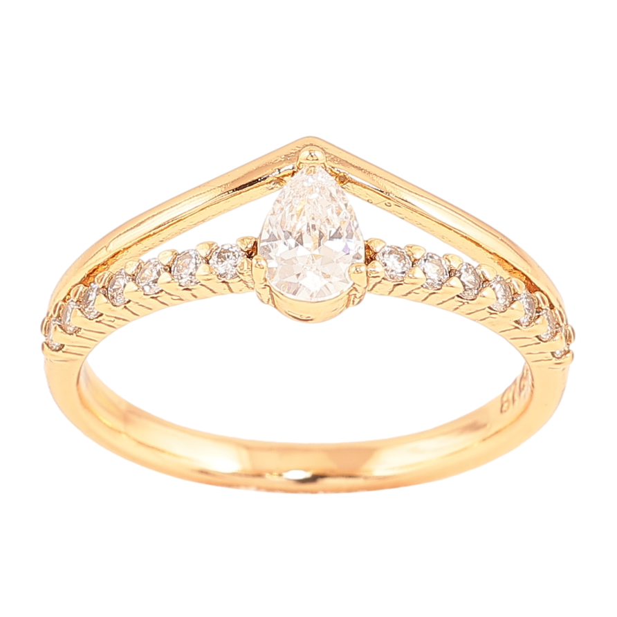 Кольцо Xuping цвет Позолота 18K "Узор с кристаллами" фото №1 Кольцо Xuping цвет Позолота 18K "Узор с кристаллами" фото №1