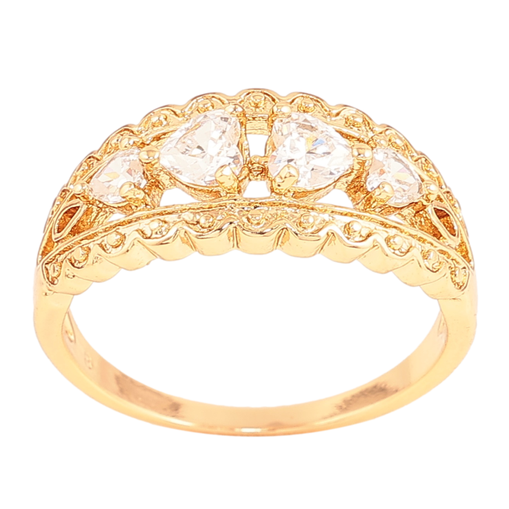 Каблучка Xuping колір Позолота 18K "Візерунок з кристалами" фото №15