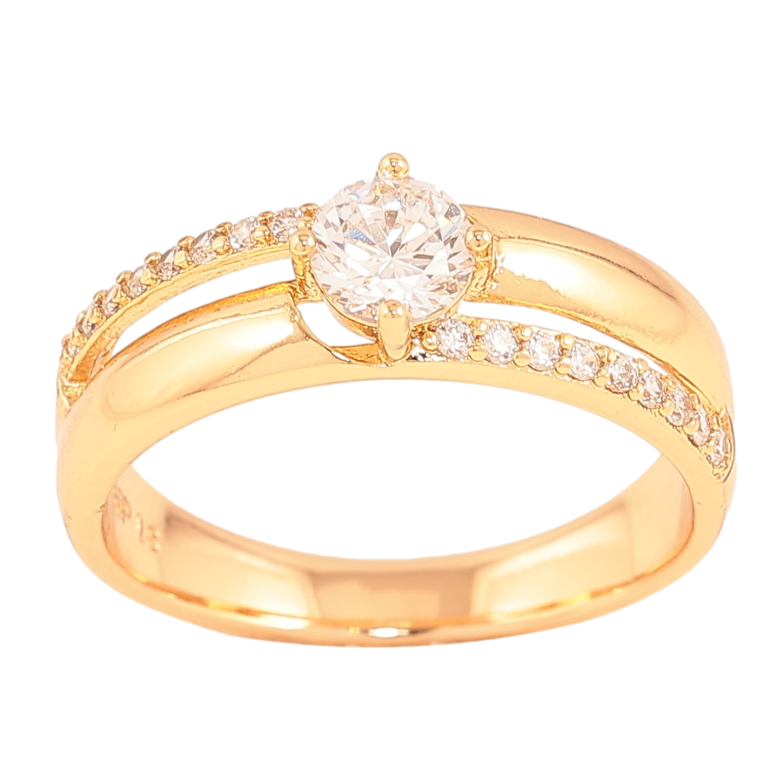 Каблучка Xuping колір Позолота 18K "Візерунок з кристалами" фото №5