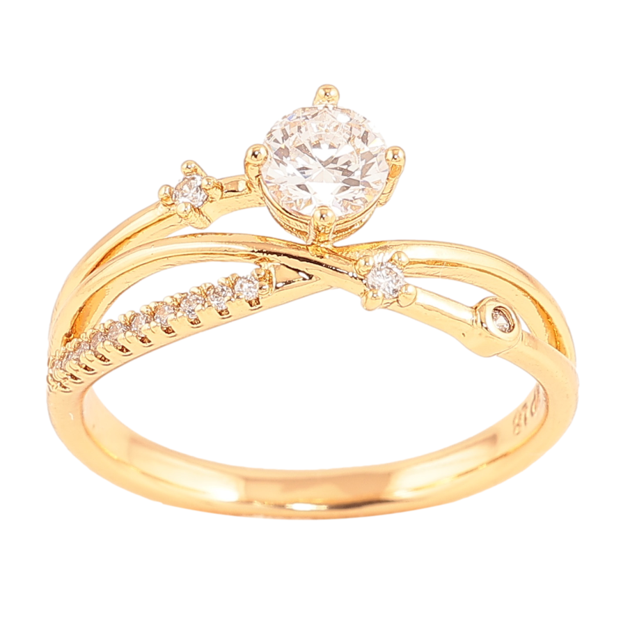 Кольцо Xuping цвет Позолота 18K "Узор с кристаллами" фото №1 Кольцо Xuping цвет Позолота 18K "Узор с кристаллами" фото №1