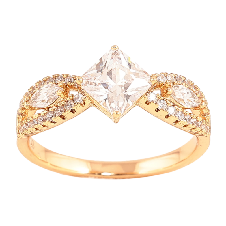 Каблучка Xuping колір Позолота 18K "Візерунок з кристалами" фото №8 Каблучка Xuping колір Позолота 18K "Візерунок з кристалами" фото №8