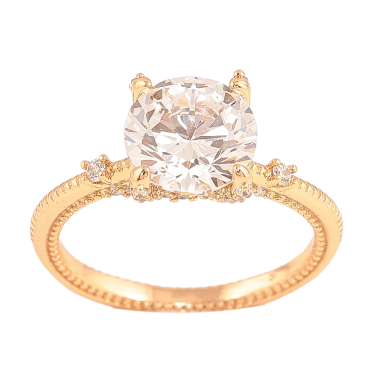 Каблучка Xuping колір Позолота 18K "Візерунок з кристалами" фото №2