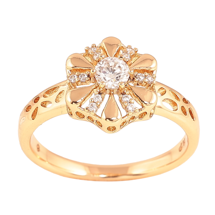 Кольцо Xuping цвет Позолота 18K "Узор с кристаллами" фото №1 Кольцо Xuping цвет Позолота 18K "Узор с кристаллами" фото №1