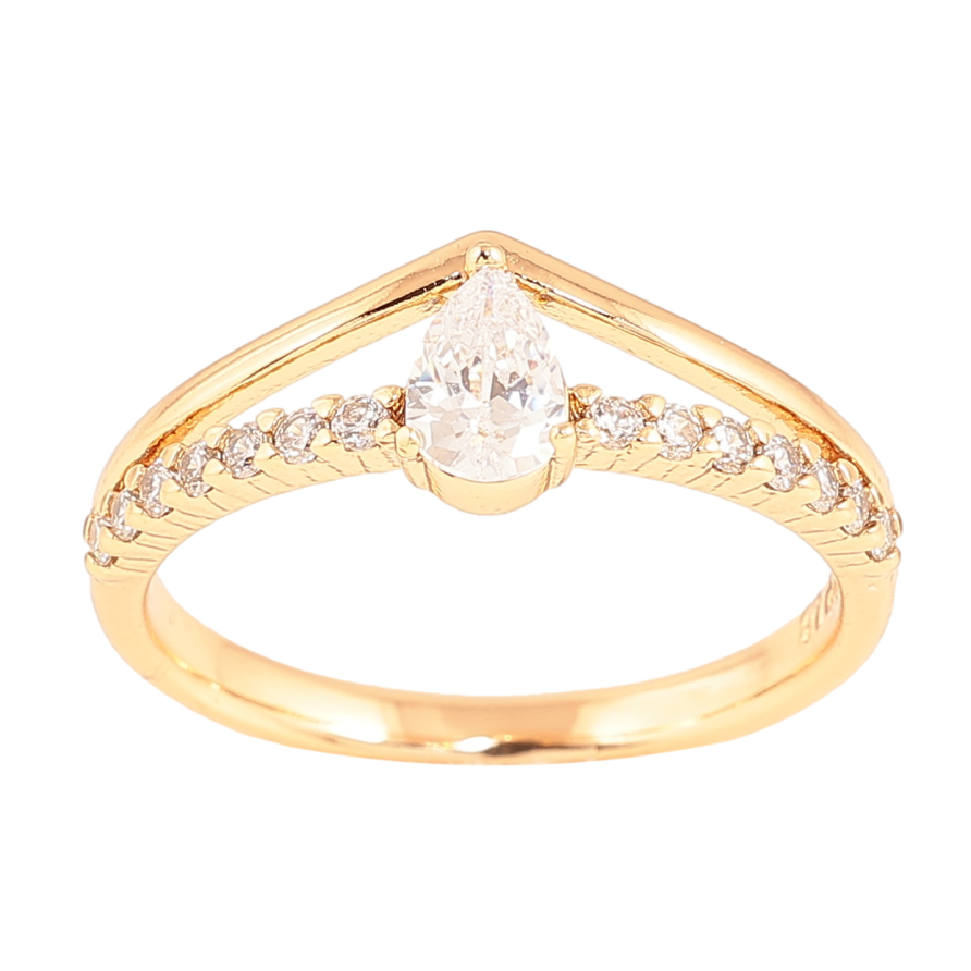Кольцо Xuping цвет Позолота 18K "Узор с кристаллами" фото №1