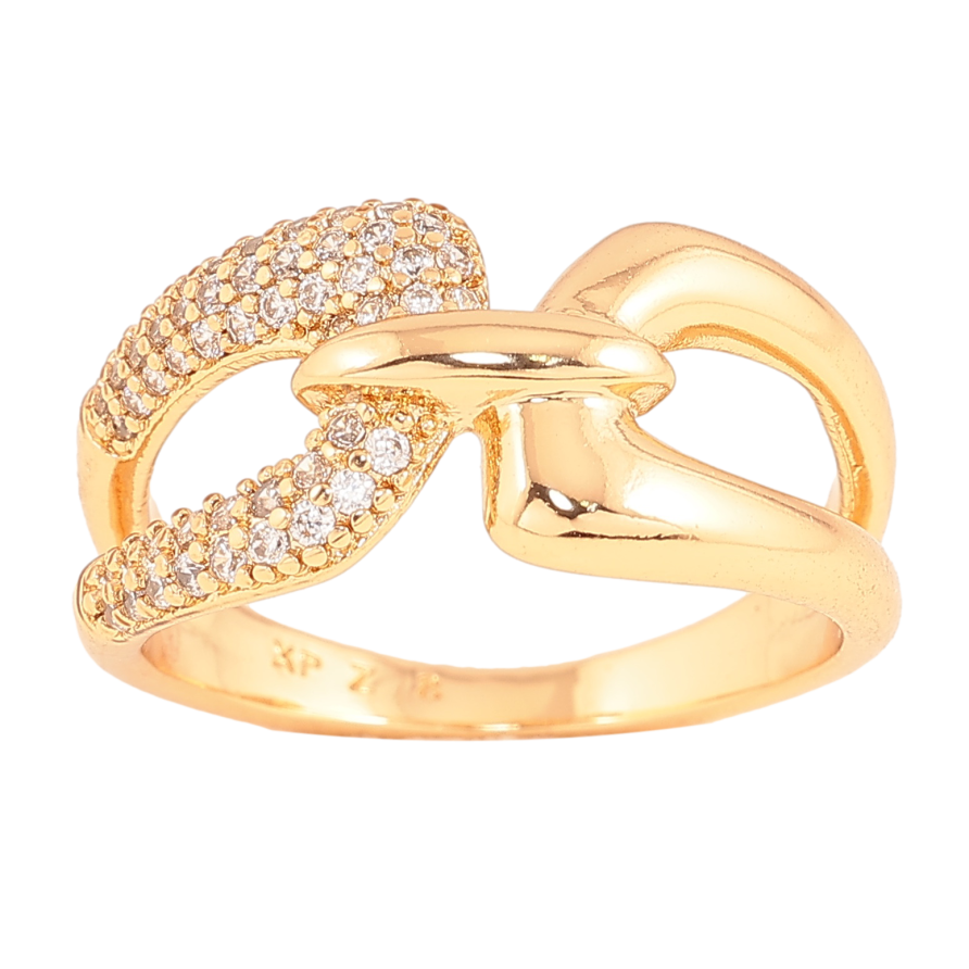 Кольцо Xuping цвет Позолота 18K "Узор с кристаллами" фото №1 Кольцо Xuping цвет Позолота 18K "Узор с кристаллами" фото №1