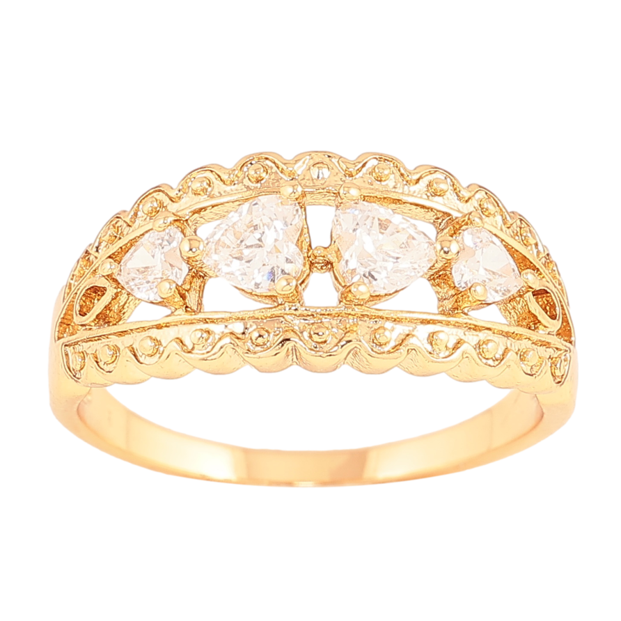 Кольцо Xuping цвет Позолота 18K "Узор с кристаллами" фото №1 Кольцо Xuping цвет Позолота 18K "Узор с кристаллами" фото №1