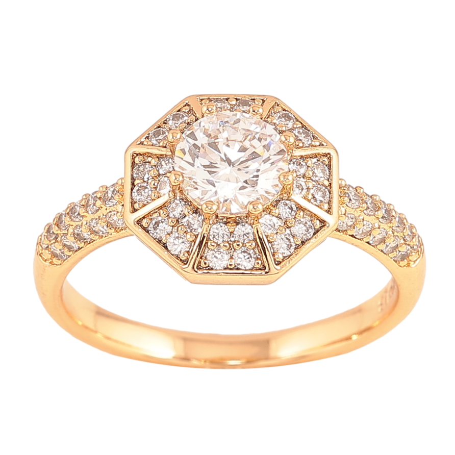 Кольцо Xuping цвет Позолота 18K "Узор с кристаллами" фото №1 Кольцо Xuping цвет Позолота 18K "Узор с кристаллами" фото №1