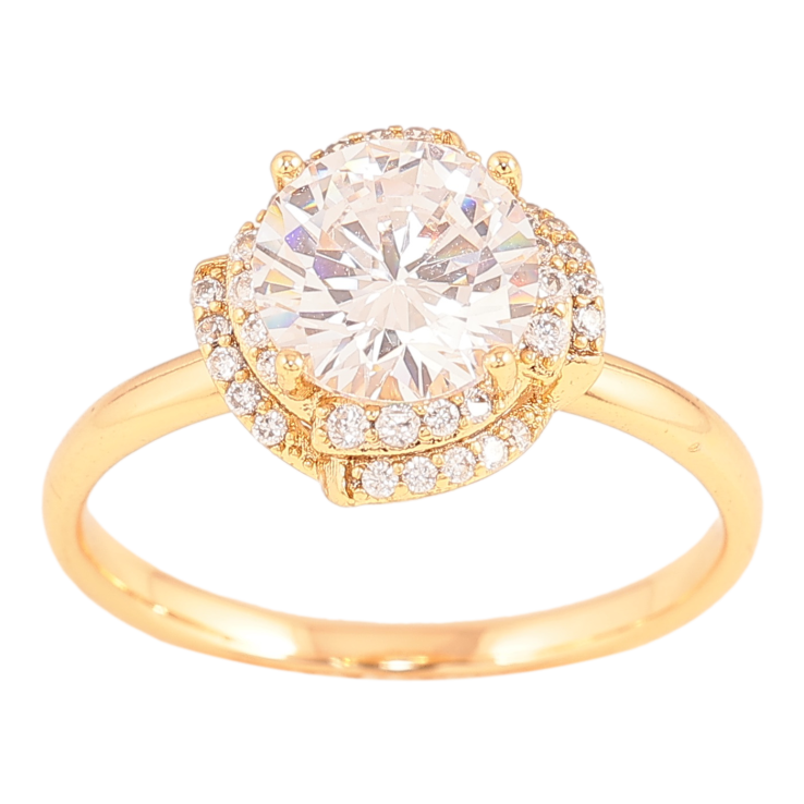 Каблучка Xuping колір Позолота 18K "Візерунок з кристалами" фото №18