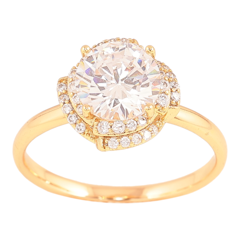 Каблучка Xuping колір Позолота 18K "Візерунок з кристалами" фото №2