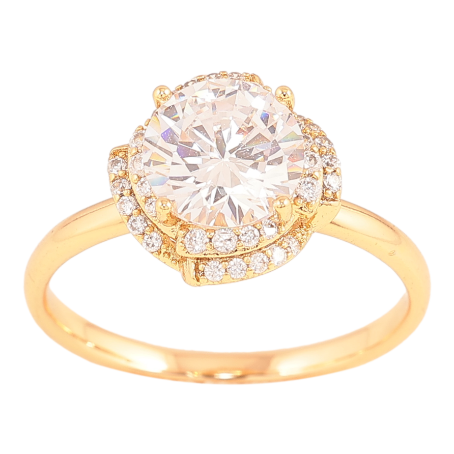 Каблучка Xuping колір Позолота 18K "Візерунок з кристалами" фото №1