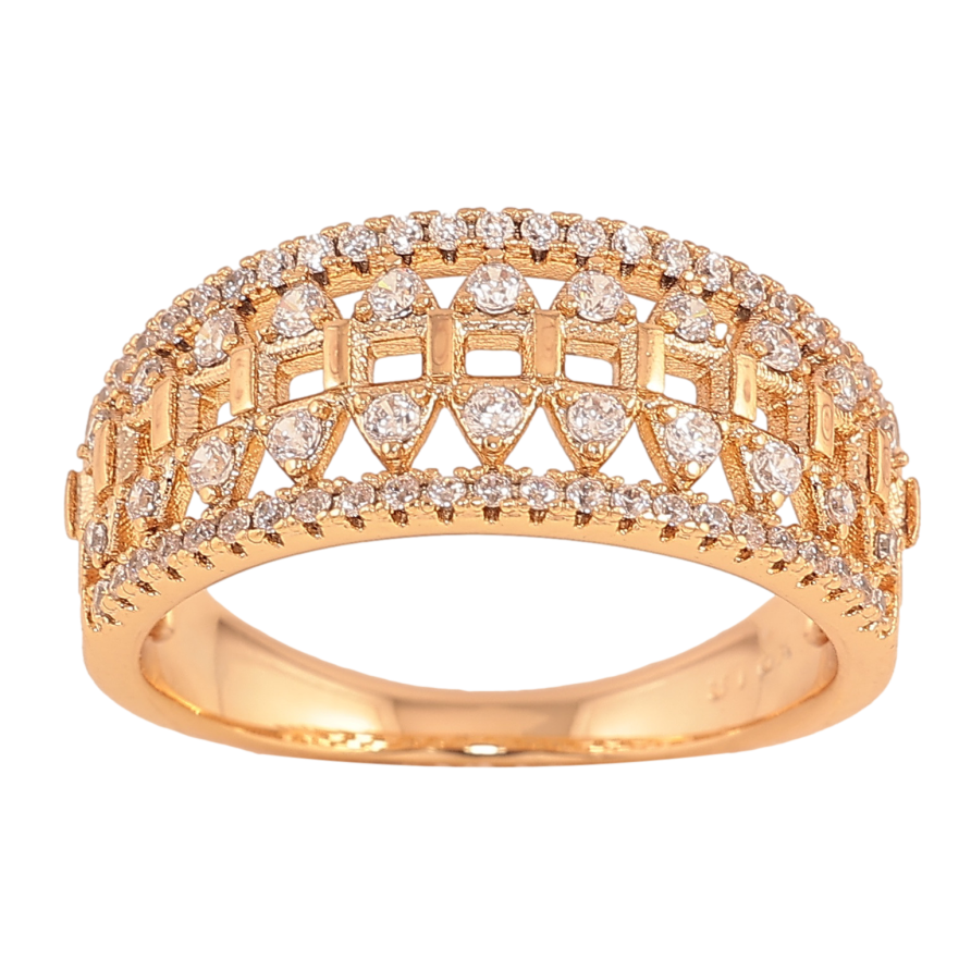 Кольцо Xuping цвет Позолота 18K "Узор с кристаллами" фото №1 Кольцо Xuping цвет Позолота 18K "Узор с кристаллами" фото №1