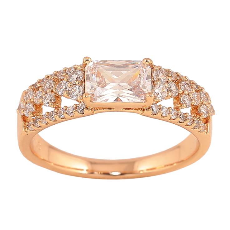 Каблучка Xuping колір Позолота 18K "Візерунок з кристалами" фото №17