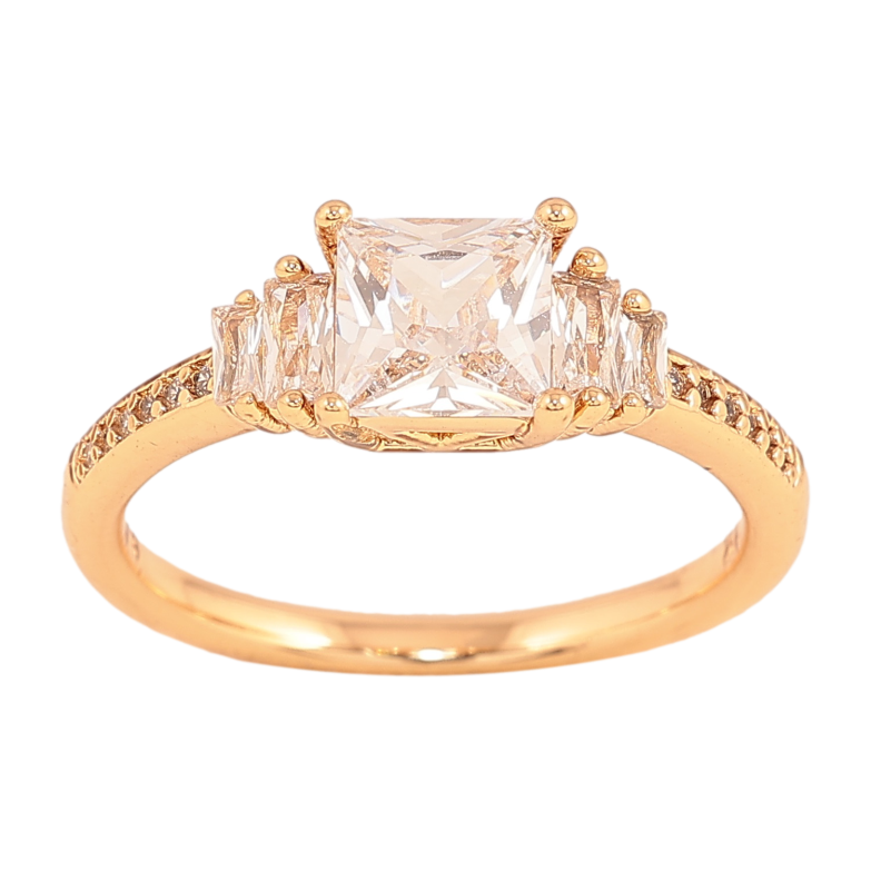 Кольцо Xuping цвет Позолота 18K "Узор с кристаллами" фото №5 Кольцо Xuping цвет Позолота 18K "Узор с кристаллами" фото №5