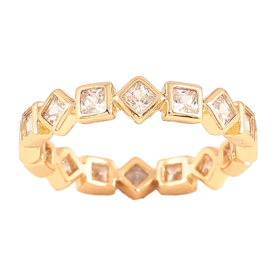 Кольцо Xuping цвет Позолота 18K "Дорожка кристаллов" фото №1 Кольцо Xuping цвет Позолота 18K "Дорожка кристаллов" фото №1