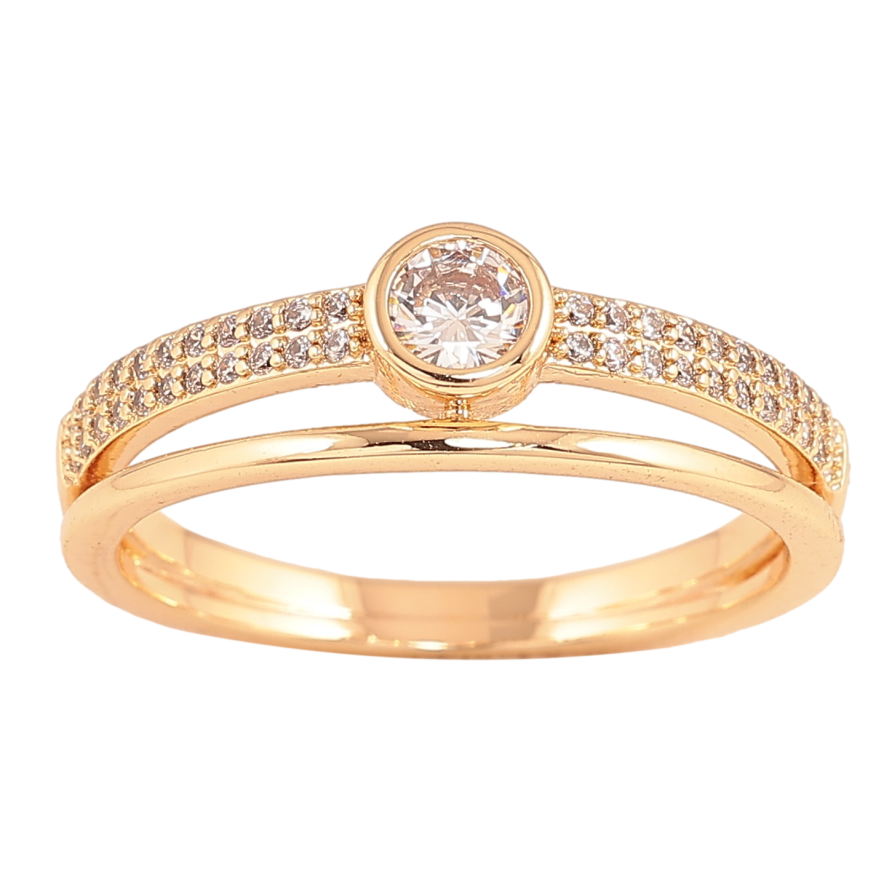 Кольцо Xuping цвет Позолота 18K "Узор с кристаллами" фото №1 Кольцо Xuping цвет Позолота 18K "Узор с кристаллами" фото №1