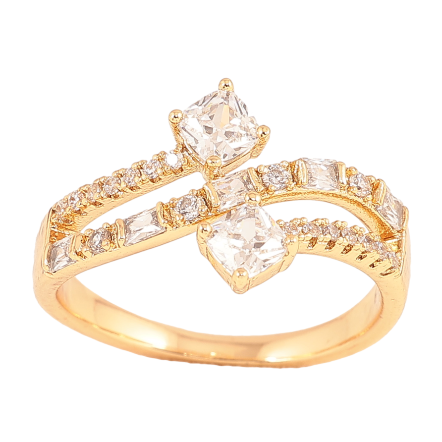 Кольцо Xuping цвет Позолота 18K "Узор с кристаллами" фото №1 Кольцо Xuping цвет Позолота 18K "Узор с кристаллами" фото №1