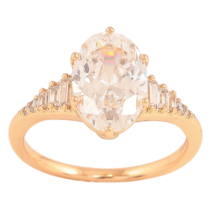 Каблучка Xuping колір Позолота 18K "Візерунок з кристалами" фото №8