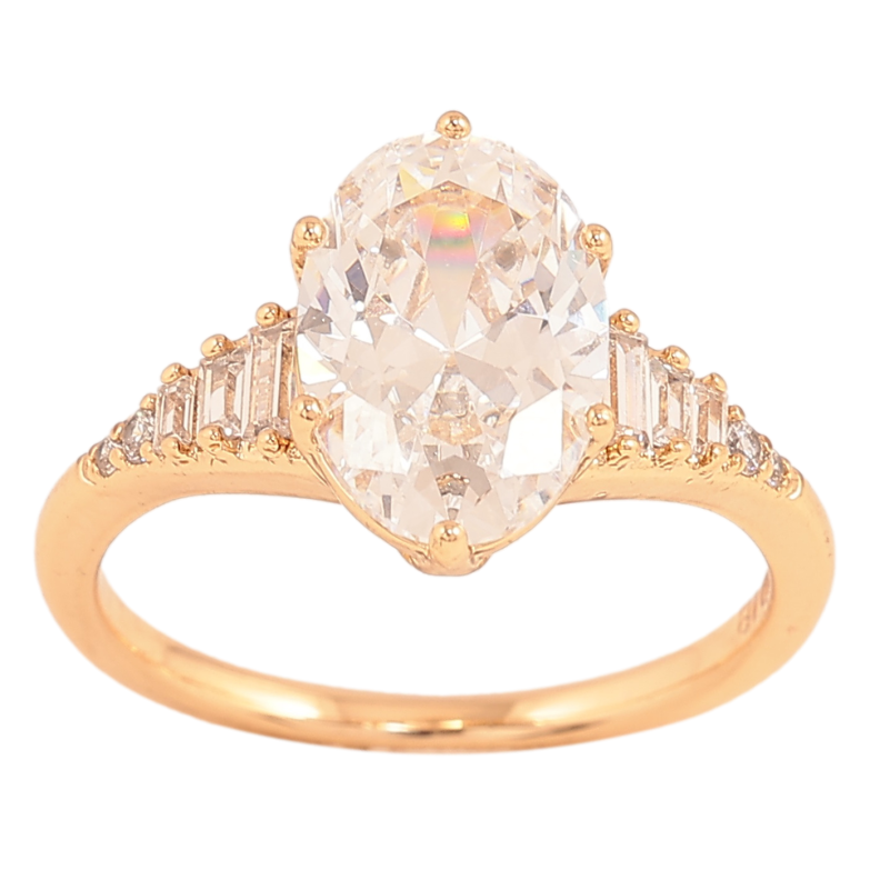 Каблучка Xuping колір Позолота 18K "Візерунок з кристалами" фото №2 Каблучка Xuping колір Позолота 18K "Візерунок з кристалами" фото №2