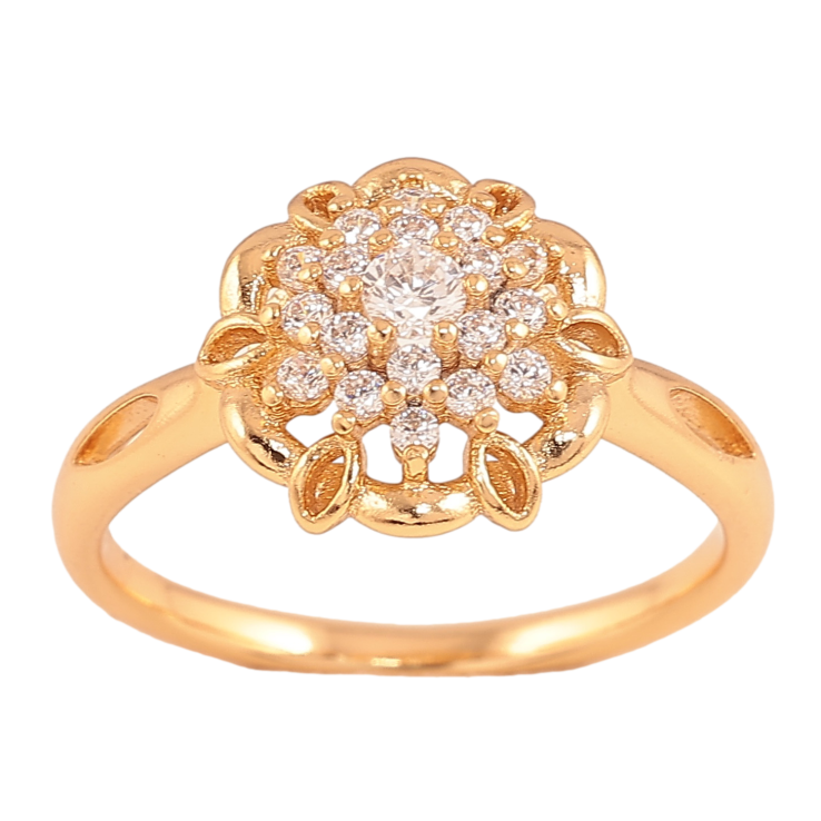 Каблучка Xuping колір Позолота 18K "Візерунок з кристалами" фото №5