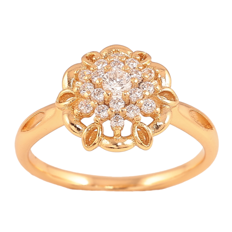 Кольцо Xuping цвет Позолота 18K "Узор с кристаллами" фото №3
