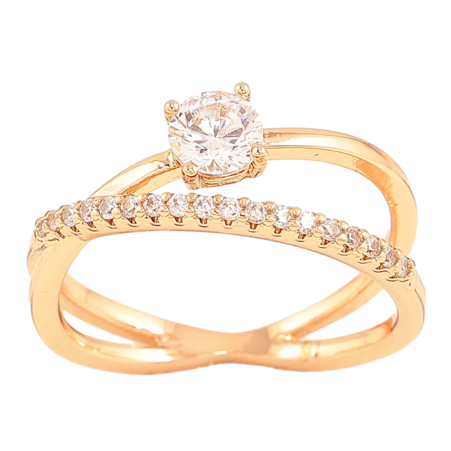 Кольцо Xuping цвет Позолота 18K "Узор с кристаллами" фото №1 Кольцо Xuping цвет Позолота 18K "Узор с кристаллами" фото №1
