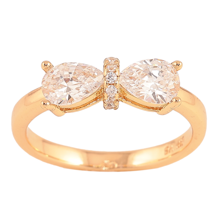 Каблучка Xuping колір Позолота 18K "Кристальний бант" фото №4