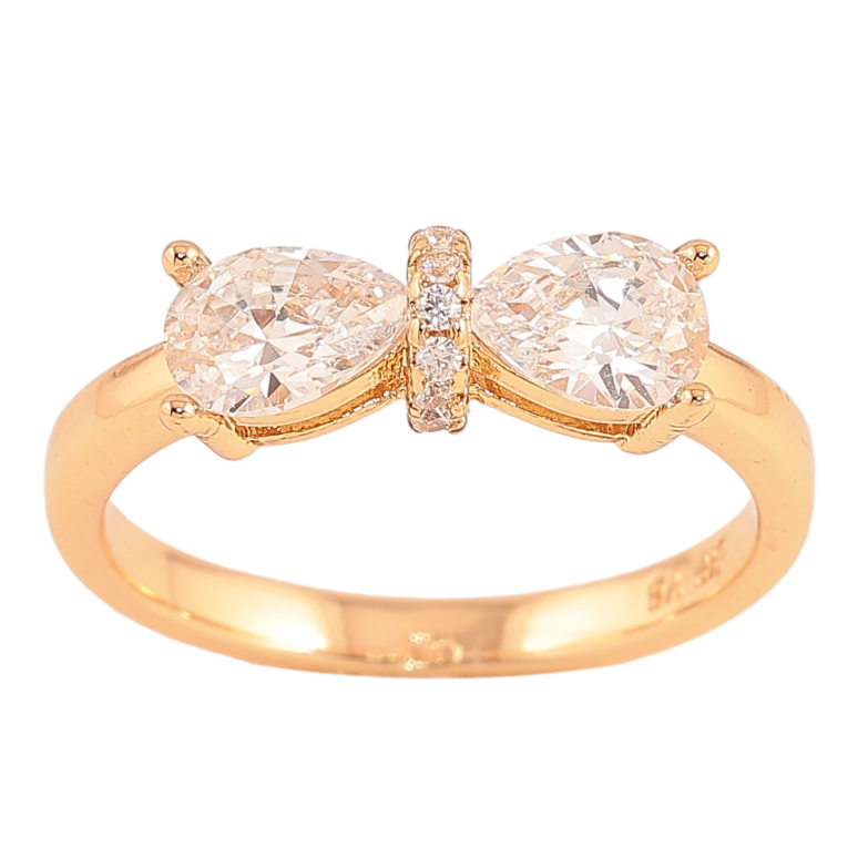 Каблучка Xuping колір Позолота 18K "Кристальний бант" фото №4 Каблучка Xuping колір Позолота 18K "Кристальний бант" фото №4