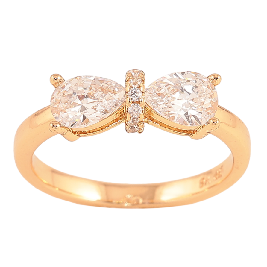 Каблучка Xuping колір Позолота 18K "Кристальний бант" фото №1 Каблучка Xuping колір Позолота 18K "Кристальний бант" фото №1