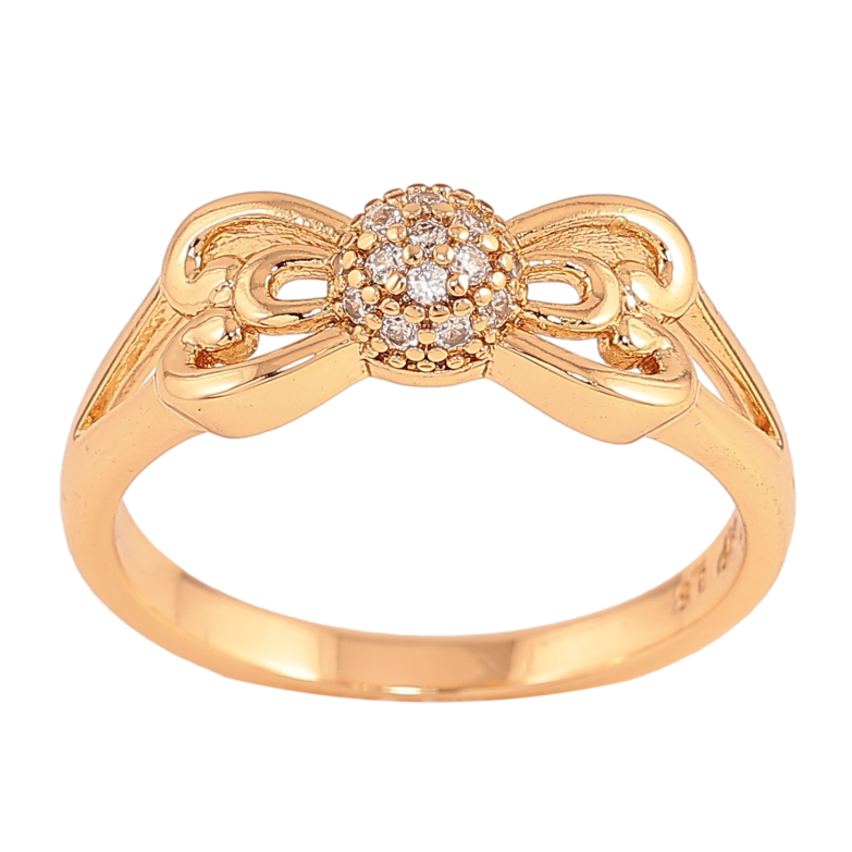 Каблучка Xuping колір Позолота 18K "Бант з кристалами" фото №6 Каблучка Xuping колір Позолота 18K "Бант з кристалами" фото №6