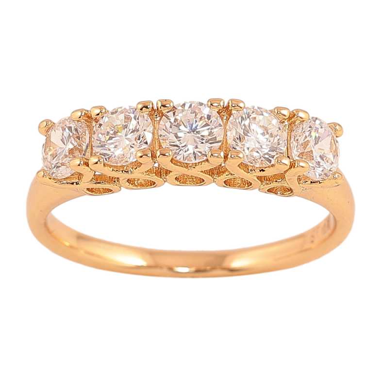 Каблучка Xuping колір Позолота 18K "Доріжка кристалів" фото №21 Каблучка Xuping колір Позолота 18K "Доріжка кристалів" фото №21