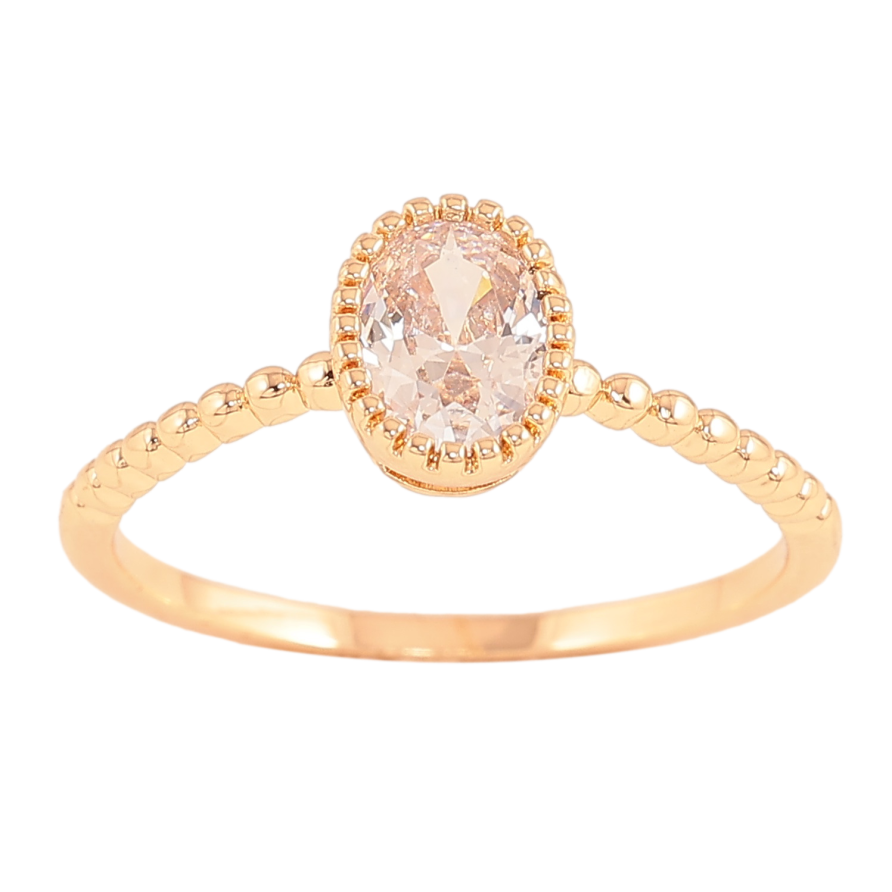 Каблучка Xuping колір Позолота 18K "Кристал на тонкій шинці" фото №1 Каблучка Xuping колір Позолота 18K "Кристал на тонкій шинці" фото №1