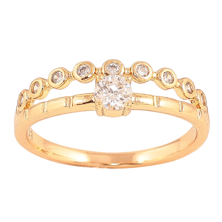 Кольцо Xuping цвет Позолота 18K "Узор с кристаллами" фото №12