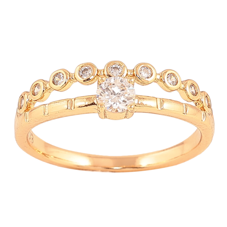 Кольцо Xuping цвет Позолота 18K "Узор с кристаллами" фото №1 Кольцо Xuping цвет Позолота 18K "Узор с кристаллами" фото №1