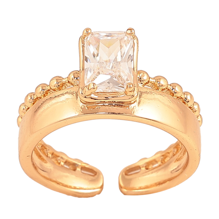 Каблучка Xuping колір Позолота 18K "Візерунок з кристалом" фото №9 Каблучка Xuping колір Позолота 18K "Візерунок з кристалом" фото №9