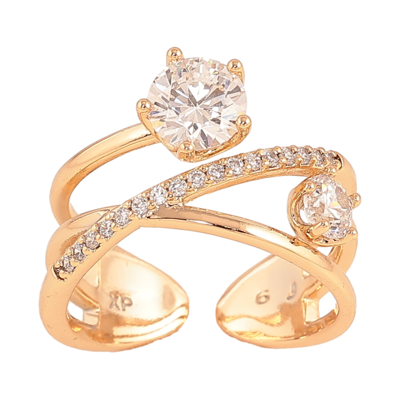 Каблучка Xuping колір Позолота 18K "Візерунок з кристалами" фото №21