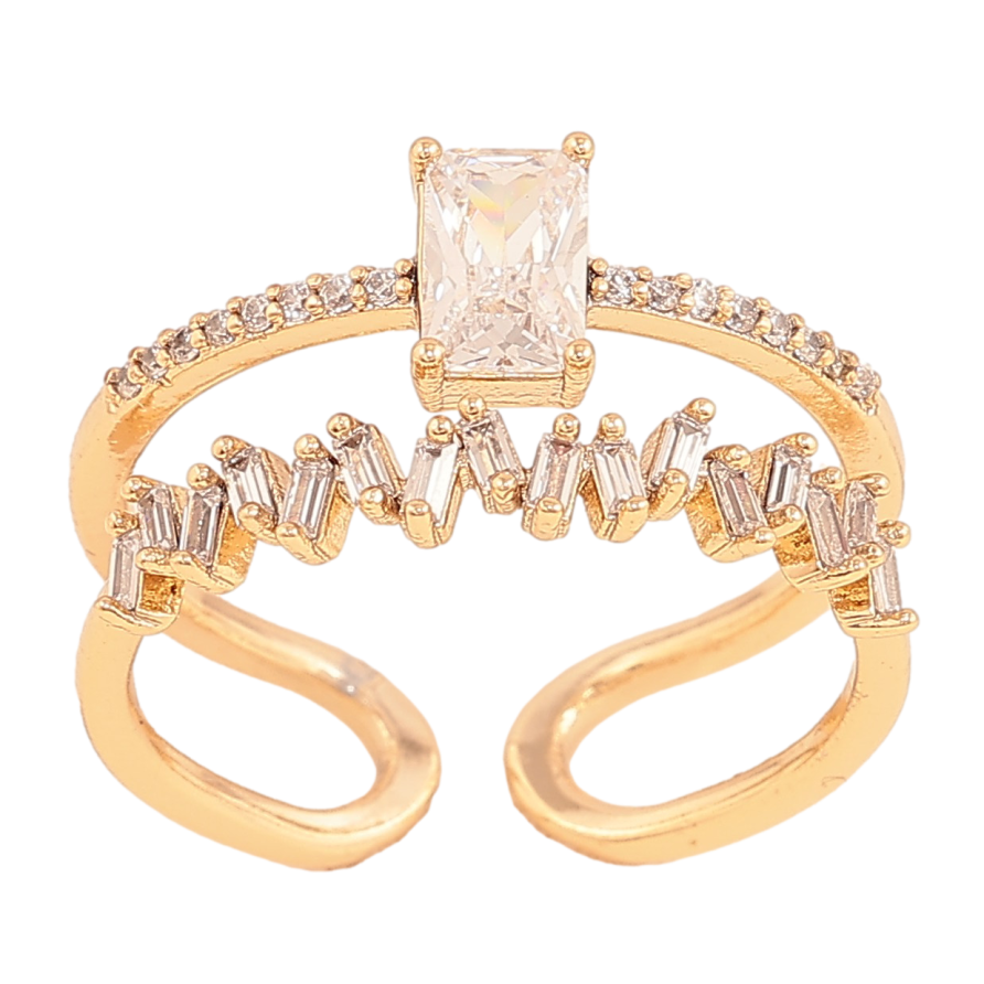 Кольцо Xuping цвет Позолота 18K "Узор с кристаллами" фото №1 Кольцо Xuping цвет Позолота 18K "Узор с кристаллами" фото №1