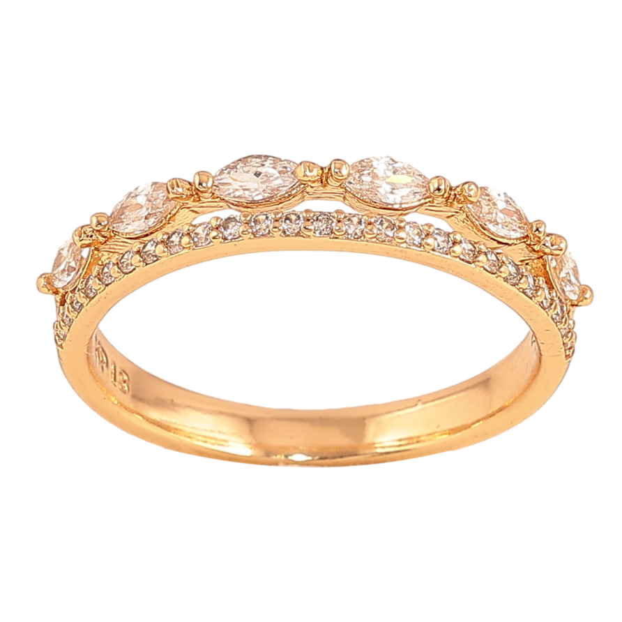 Каблучка Xuping колір Позолота 18K "Візерунок з кристалами" фото №1