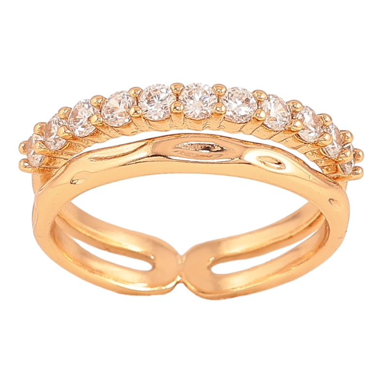 Каблучка Xuping колір Позолота 18K "Візерунок з кристалами" фото №13