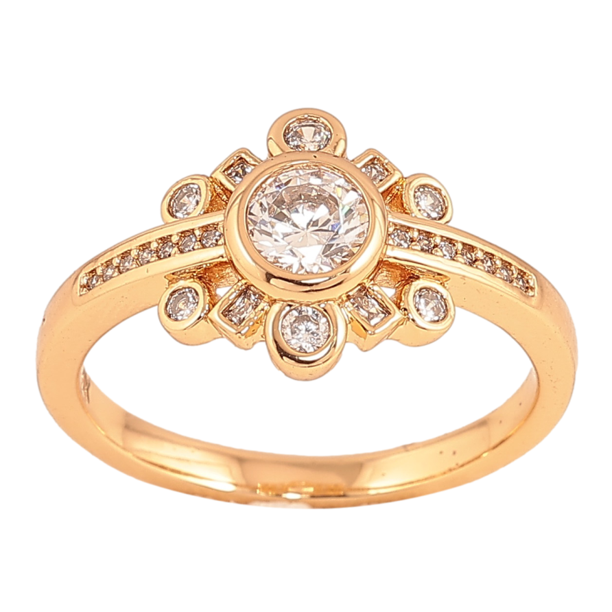 Кольцо Xuping цвет Позолота 18K "Узор с кристаллами" фото №1 Кольцо Xuping цвет Позолота 18K "Узор с кристаллами" фото №1