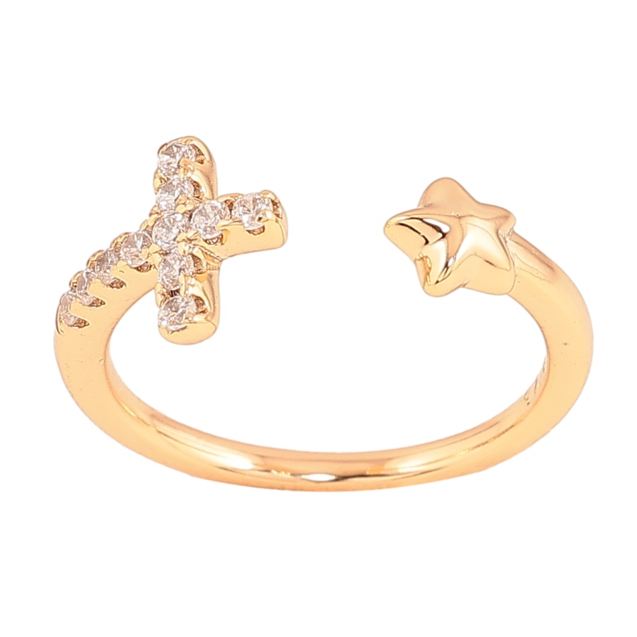 Каблучка Xuping колір Позолота 18K "Візерунок з кристалами" фото №1