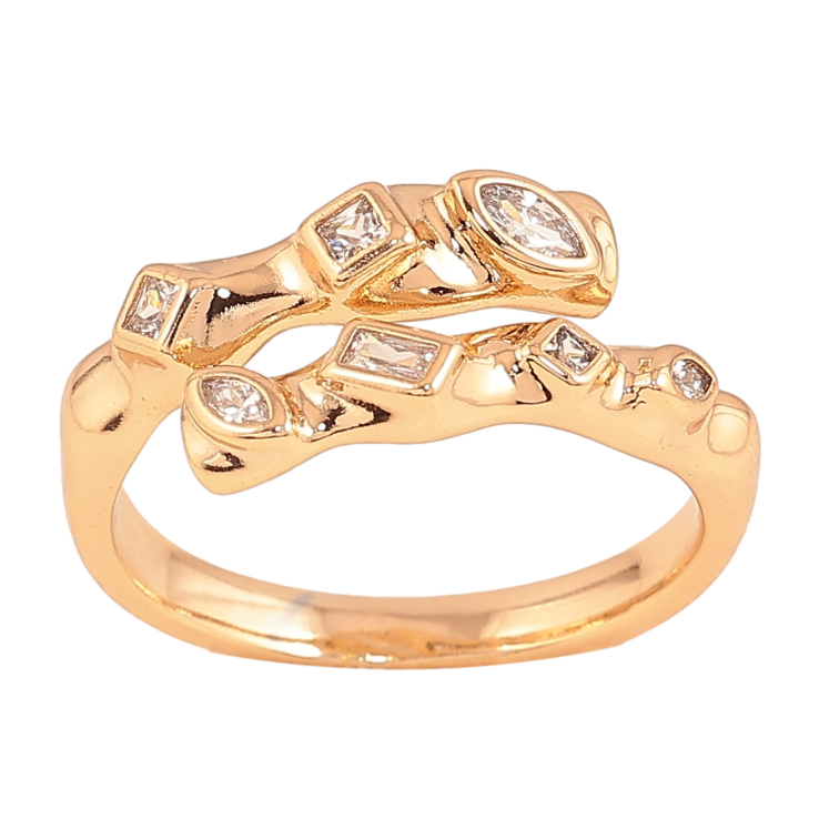 Каблучка Xuping колір Позолота 18K "Візерунок з кристалами" фото №12 Каблучка Xuping колір Позолота 18K "Візерунок з кристалами" фото №12