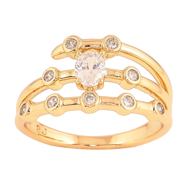 Кольцо Xuping цвет Позолота 18K "Узор с кристаллами" фото №1 Кольцо Xuping цвет Позолота 18K "Узор с кристаллами" фото №1