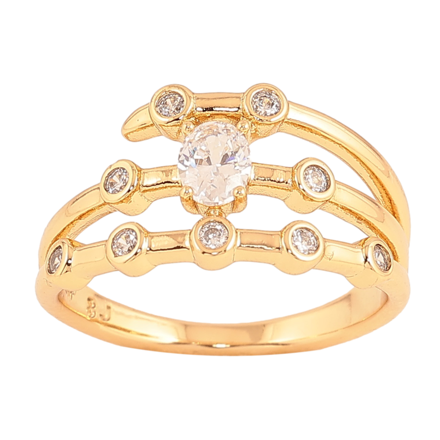 Кольцо Xuping цвет Позолота 18K "Узор с кристаллами" фото №1 Кольцо Xuping цвет Позолота 18K "Узор с кристаллами" фото №1