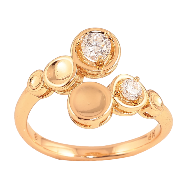 Каблучка Xuping колір Позолота 18K "Візерунок з кристалами" фото №2