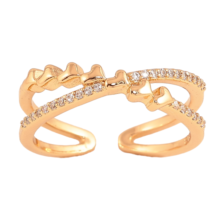 Кольцо Xuping цвет Позолота 18K "Узор с сердечками и кристаллами" фото №11 Кольцо Xuping цвет Позолота 18K "Узор с сердечками и кристаллами" фото №11