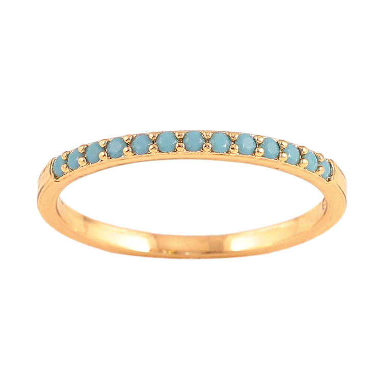Кольцо Xuping цвет Позолота 18K "Дорожка голубых кристаллов" фото №2 Кольцо Xuping цвет Позолота 18K "Дорожка голубых кристаллов" фото №2